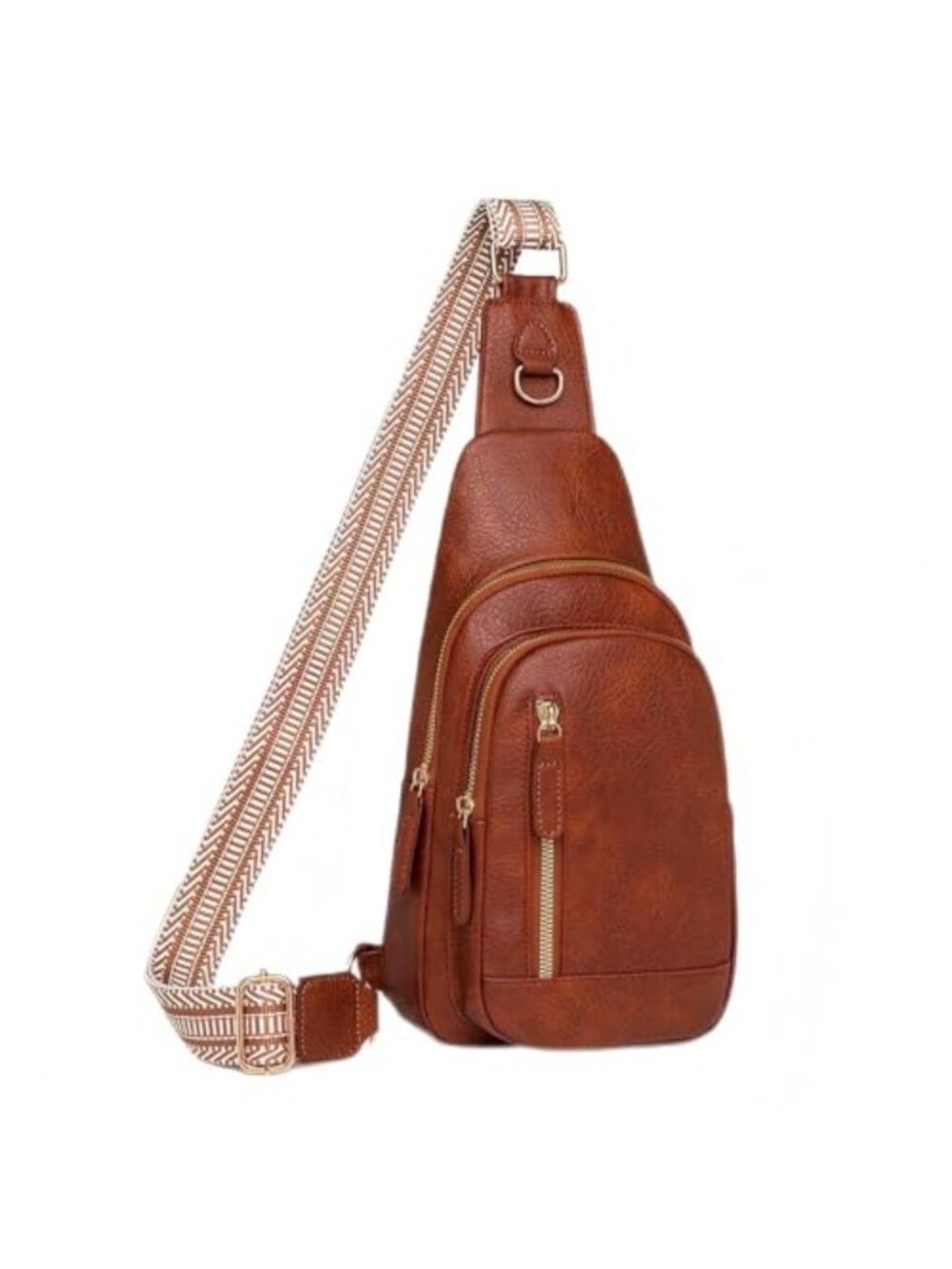 Faux Leather Sling Bag for Women Crossbody Fanny Pack Adjustable Strap
